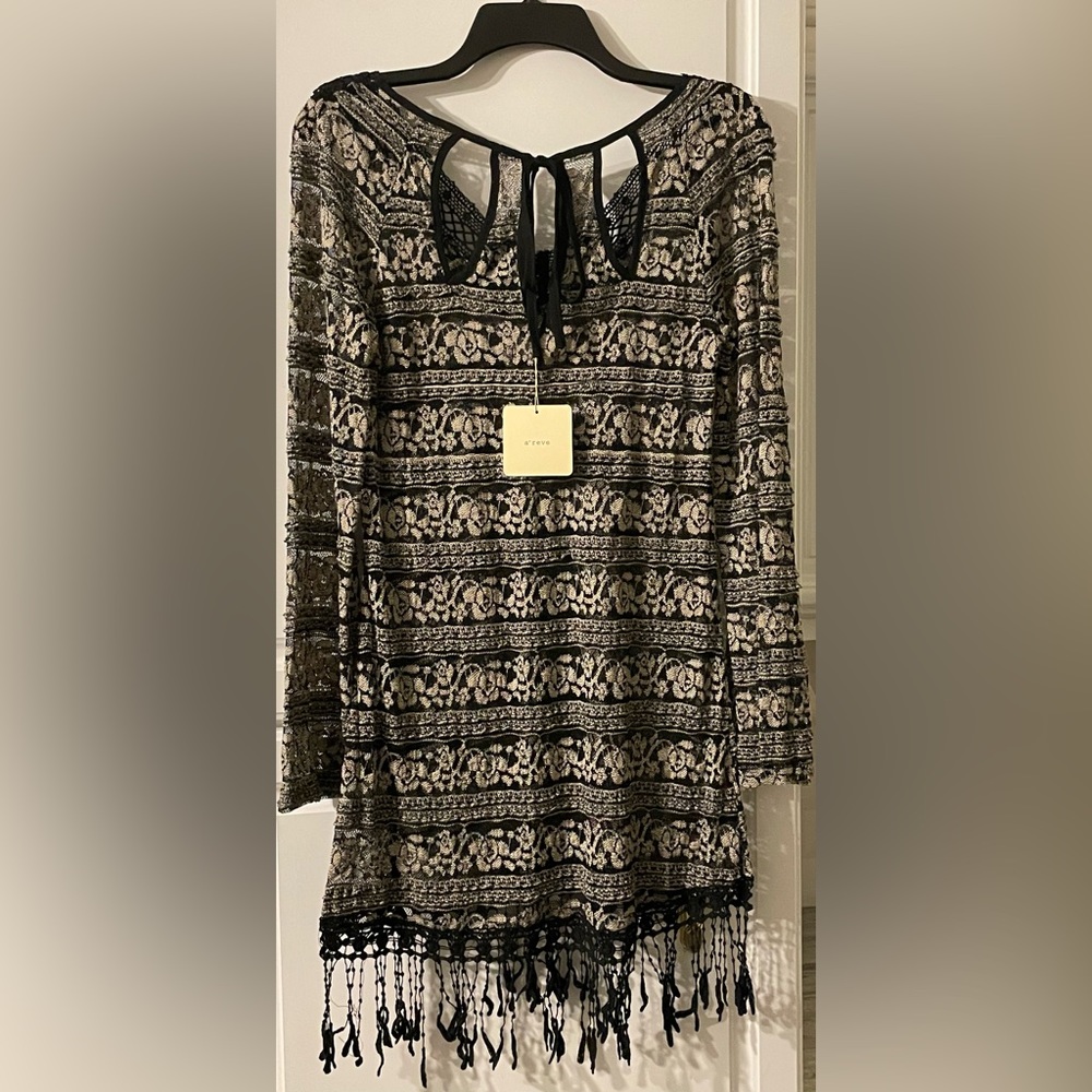 Areve Anthropology Black Dress